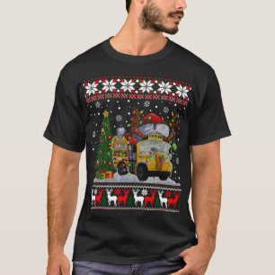 Schulbusfahrer Rentier Weihnachtsmannmütze Ugly Ch T-Shirt