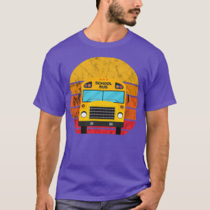 Schulbusfahrer Retro Vintage Sonnenuntergang Busfa T-Shirt