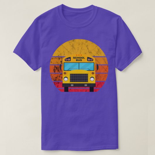 Schulbusfahrer Retro Vintager Sunset-Bus-Fahrer T-Shirt (Design vorne)