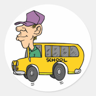 Schulbusfahrer Runder Aufkleber