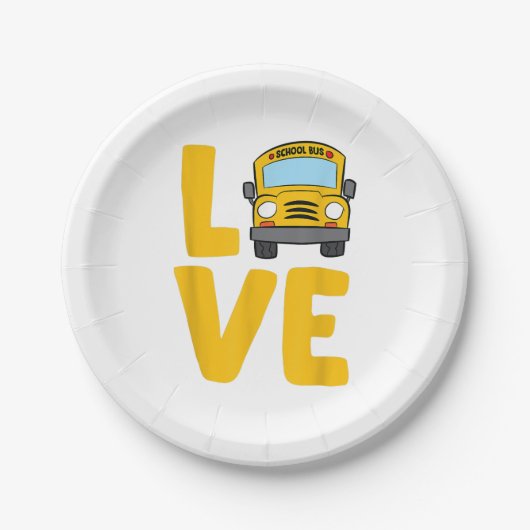 Schulbusfahrer Schulbus Schulbus Busfahrer Busfahr Pappteller (Vorderseite)