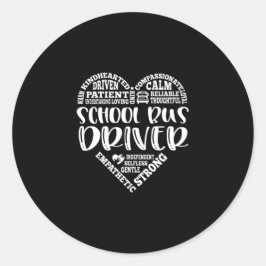 Schulbusfahrer, Schulbusfahrer Runder Aufkleber