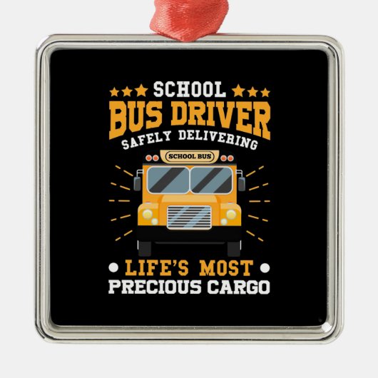 Schulbusfahrer sicher liefern ornament aus metall (Vorne)