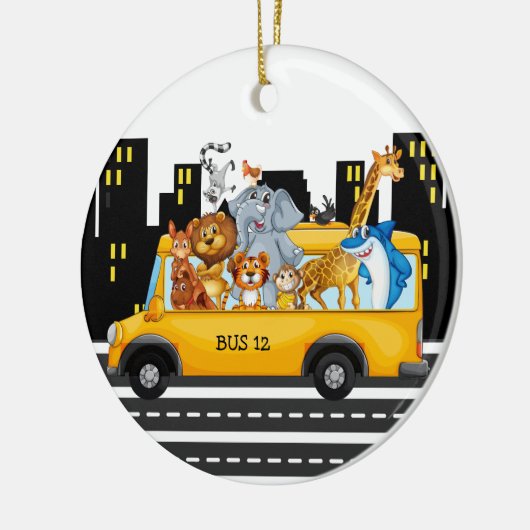 Schulbusfahrer - siehe Rückseite Keramik Ornament (Links)