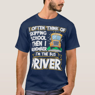 Schulbusfahrer Skifahren Schule Funny T-Shirt