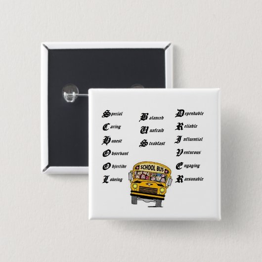 Schulbusfahrer, thumbnailCA56F3F0clip Kunst Button (Vorne & Hinten)