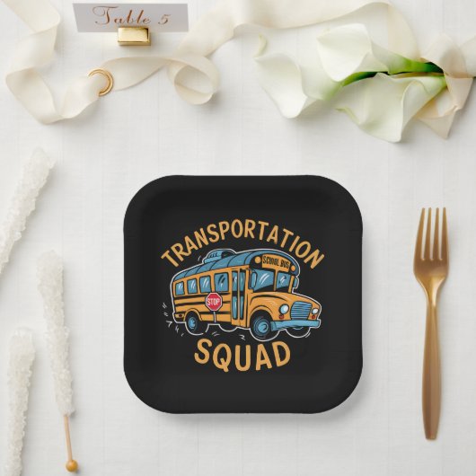 Schulbusfahrer-Transport-Team Pappteller (Hochzeit)