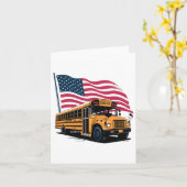 Schulbusfahrer - US-Flagge Karte (Gelbe Blume)