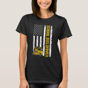 Schulbusfahrer US-Flagge Vintage Retro T-Shirt