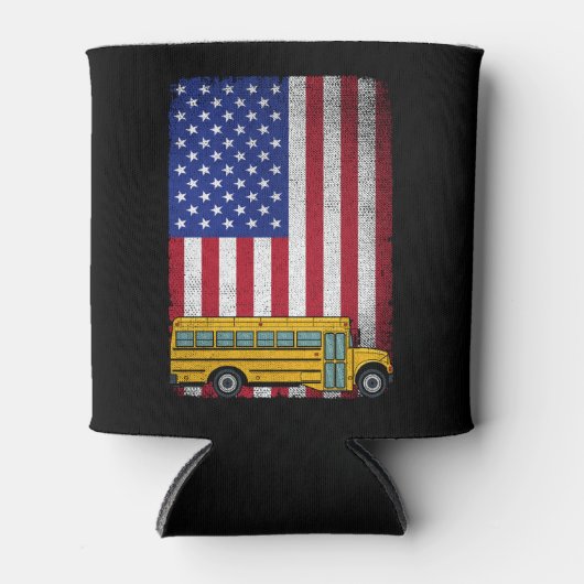 Schulbusfahrer USA - amerikanischer Flag-Busfahrer Dosenkühler (Vorderseite)