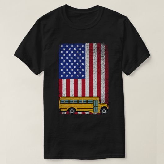 Schulbusfahrer USA - amerikanischer Flag-Busfahrer T-Shirt (Design vorne)