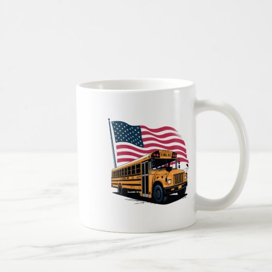 Schulbusfahrer USA-Flagge Kaffeetasse (Rechts)