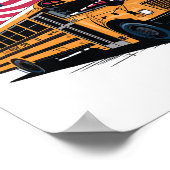 Schulbusfahrer USA-Flagge  Poster (Ecke)