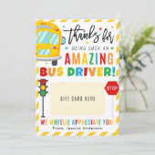Schulbusfahrer Vielen Dank, dass Sie den Karteninh Einladung (Stehend Vorderseite)