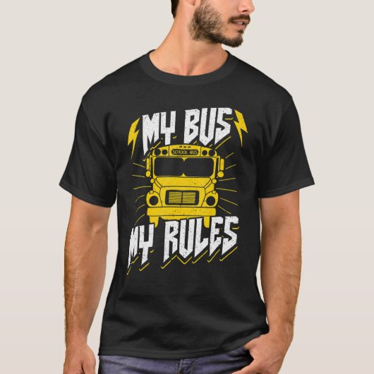 Schulbusfahrer Vintag meine Busregeln T-Shirt (Vorderseite)