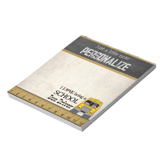Schulbusfahrer | Vintag Style Notepad Notizblock (Rotiert)