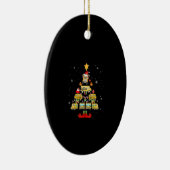 Schulbusfahrer Weihnachtsbaum-Geschenk Keramik Ornament (Rechts)