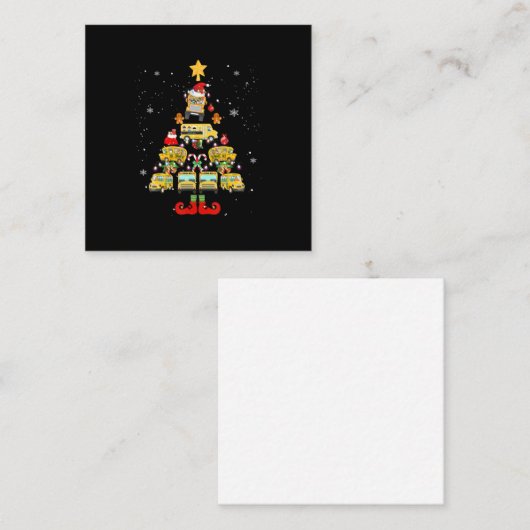 Schulbusfahrer Weihnachtsbaum-Geschenk Mitteilungskarte (Vorne/Hinten)