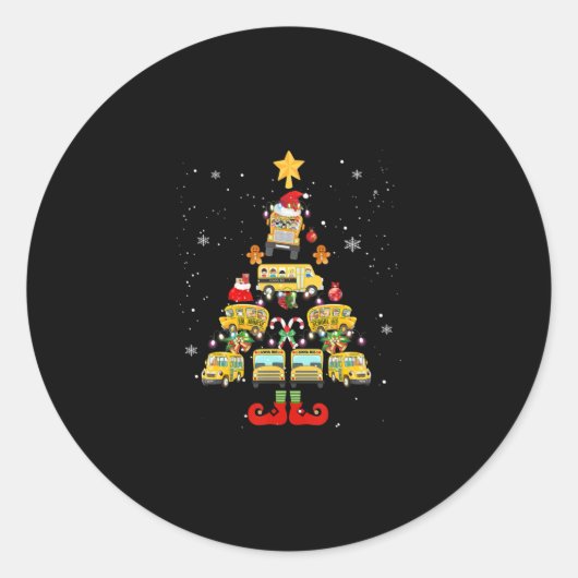 Schulbusfahrer Weihnachtsbaum-Geschenk Runder Aufkleber (Vorderseite)