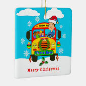 Schulbusfahrer Weihnachtsgeschenke, Busfahrer Keramikornament (Rechts)