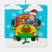 Schulbusfahrer Weihnachtsgeschenke, Busfahrer Keramikornament (Rückseite)