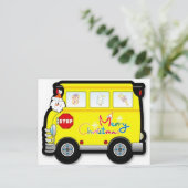 Schulbusfahrer Weihnachtspostkarte Feiertagspostkarte (Stehend Vorderseite)