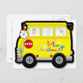 Schulbusfahrer Weihnachtspostkarte Feiertagspostkarte (Vorne/Hinten)