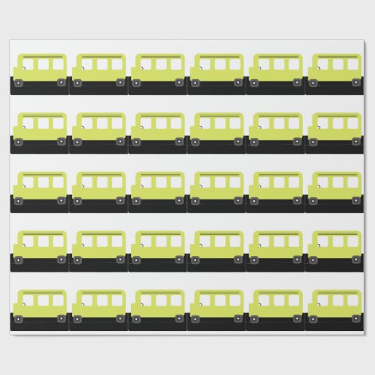 Schulbusfahrer Yellow Confetti Lehrer Geschenkpapier (Flach)