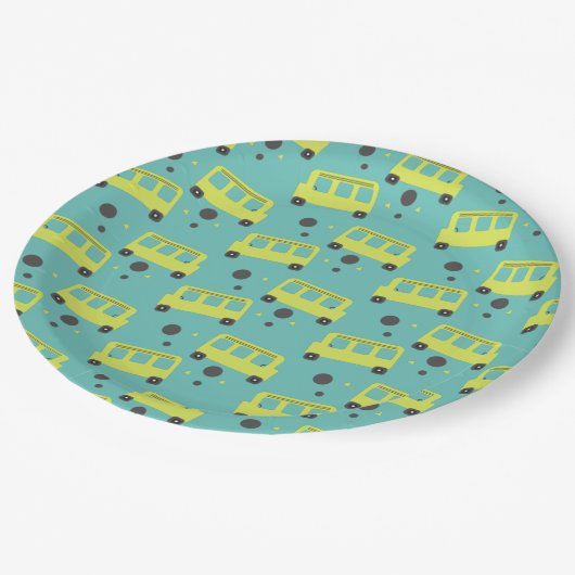 Schulbusfahrer Yellow Confetti Lehrer Pappteller (Schrägansicht)