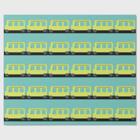 Schulbusfahrer Yellow Confetti Lehrer Wrappi Geschenkpapier (Flach)