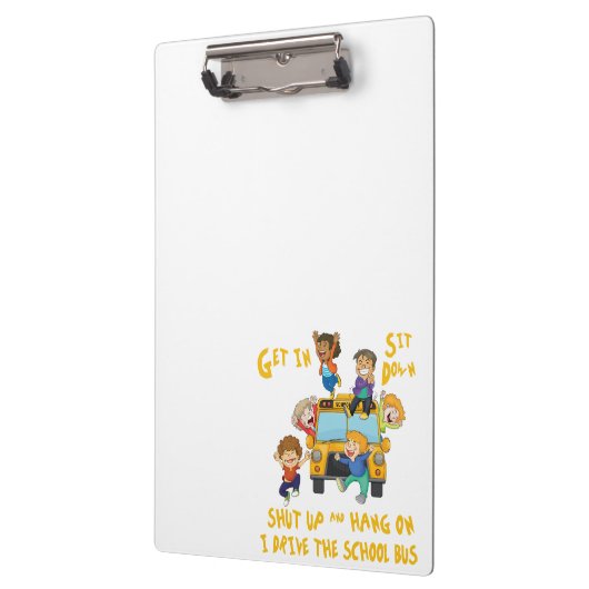 Schulbusfahrer zurück zur Schule Klemmbrett (Links)