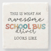 Schulbusfahrerbewertung Funny Gift Steinuntersetzer (Vorderseite)