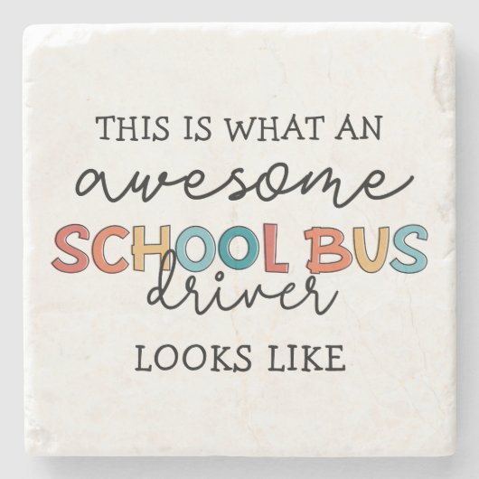 Schulbusfahrerbewertung Funny Gift Steinuntersetzer (Vorderseite)