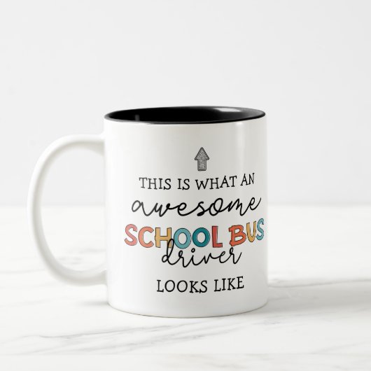 Schulbusfahrerbewertung Funny Gift Zweifarbige Tasse (Links)