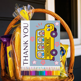 Schulbusfahrerkarte aus dem Namen Kind oder Famili Dankeskarte