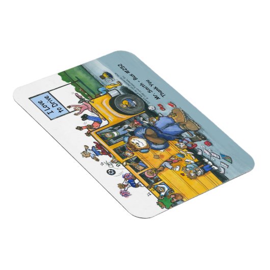 Schulbusfahrermagnet, männlicher Fahrer Magnet (Rechte Seite)