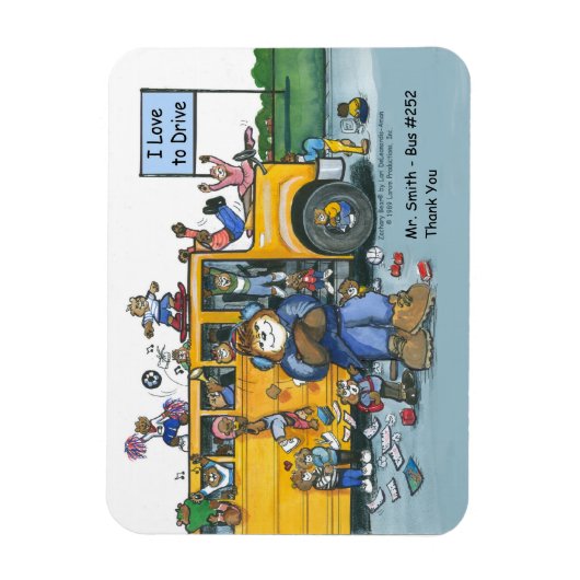 Schulbusfahrermagnet, männlicher Fahrer Magnet (Vertikal)