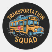 Schulbusfahrerplatz Runder Aufkleber (Vorderseite)