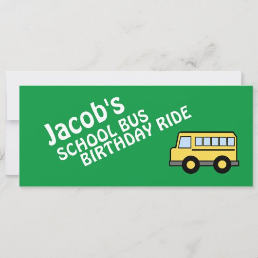 Schulbusfahrt Birthday Bus Ticket Einladung (Rückseite)