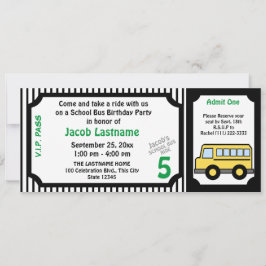 Schulbusfahrt Birthday Bus Ticket Einladung