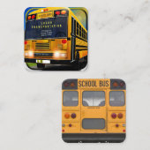 Schulbusgesellschaft Quadratische Visitenkarte (Vorne/Hinten)