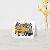 Schulbuskinder Karte (Gelbe Blume)