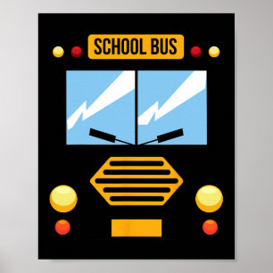 Schulbuskostüm Cool leicht Fahrzeug Halloween Gif Poster