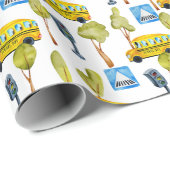 Schulbusleuchten und Kreuzfahrten Geschenkpapier (Rolleneckpunkt)