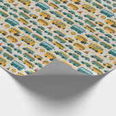 Schulbusmuster Geschenkpapier (Ecke)