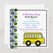 Schulbusräder Einladung (Vorne/Hinten)