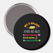 Schulbusregeln für Schüler mit sonnigen Schulbusse Magnet (Vorderseite/Rückseite)