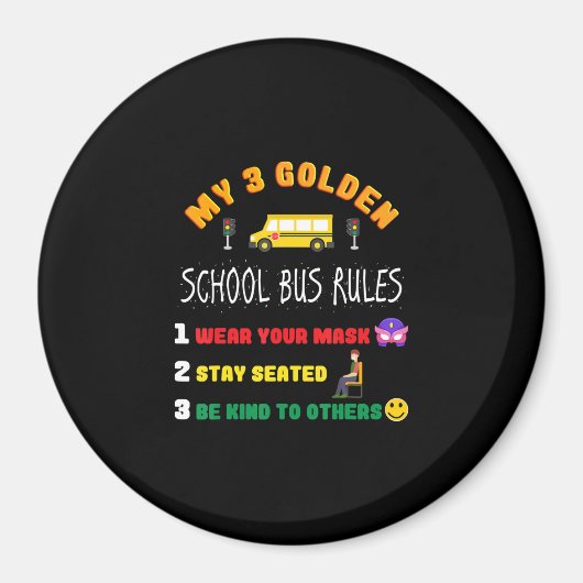 Schulbusregeln für Schüler mit sonnigen Schulbusse Magnet (Vorne)
