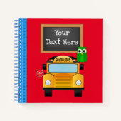 Schulbusse und Schwenklappen-Notebook Notizblock (Vorderseite)