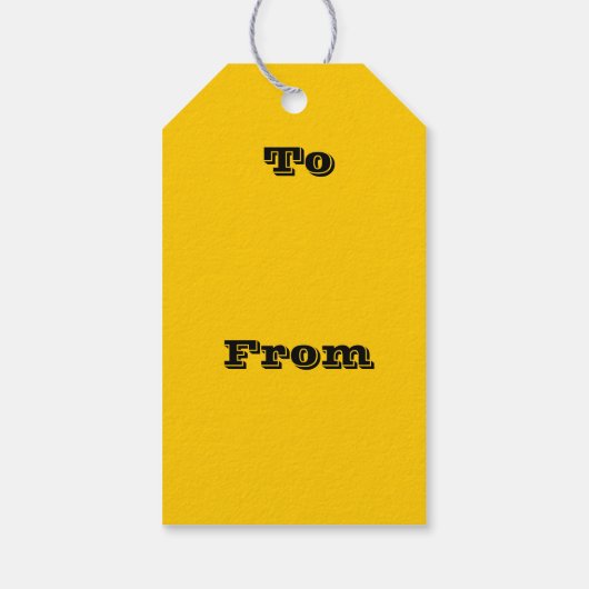 Schulbussicherheit Gelber Herbstfall Farbe Geschenkanhänger (Rückseite)